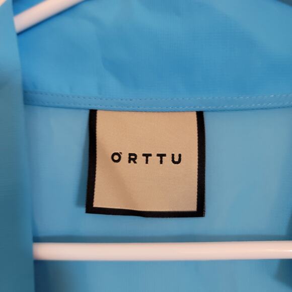 Orttu Star Neck Cardigan Blue Semi Sheer Chiffon Wrap Around Belt Small Kimono - Picture 9 of 16